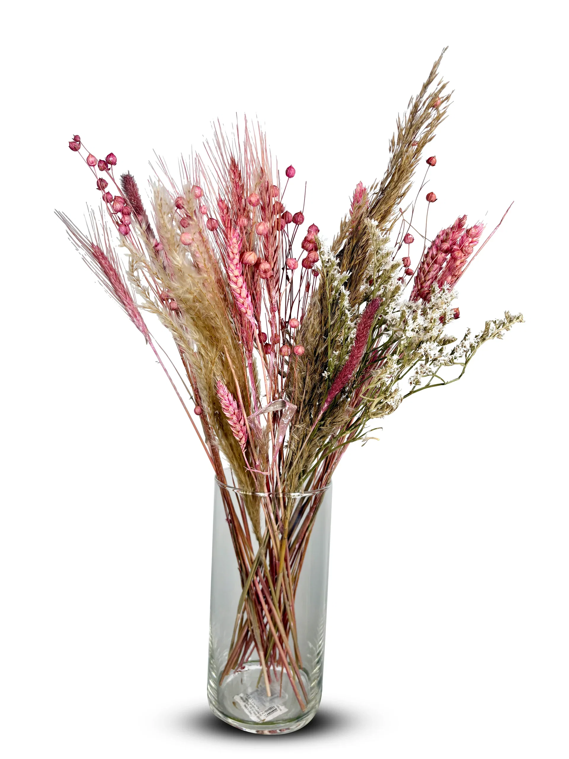 Bukett med tørkede blomster rosa