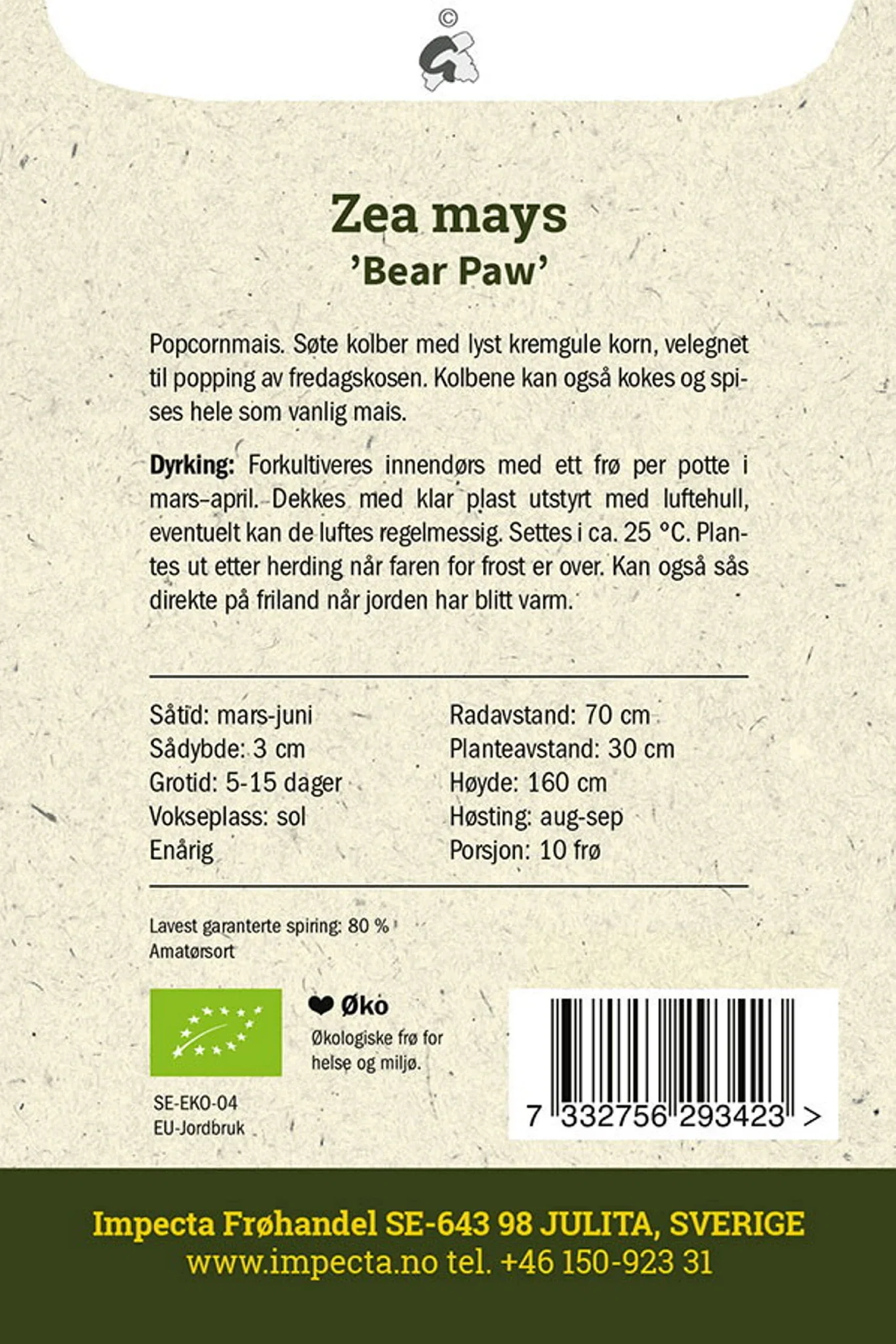 Popcornmais 'Bear Paw'