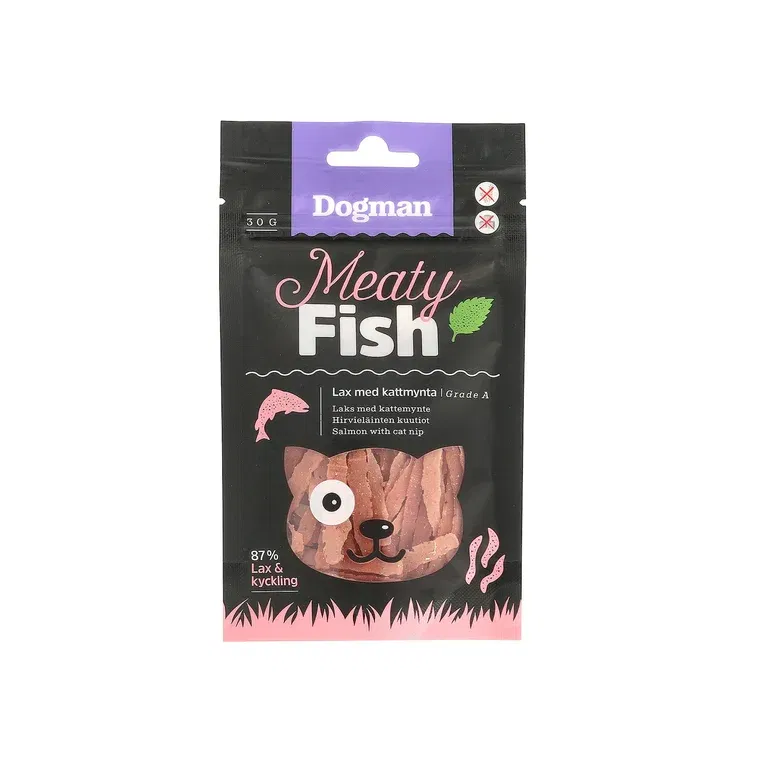 Godbiter laks og kattemynte Dogman