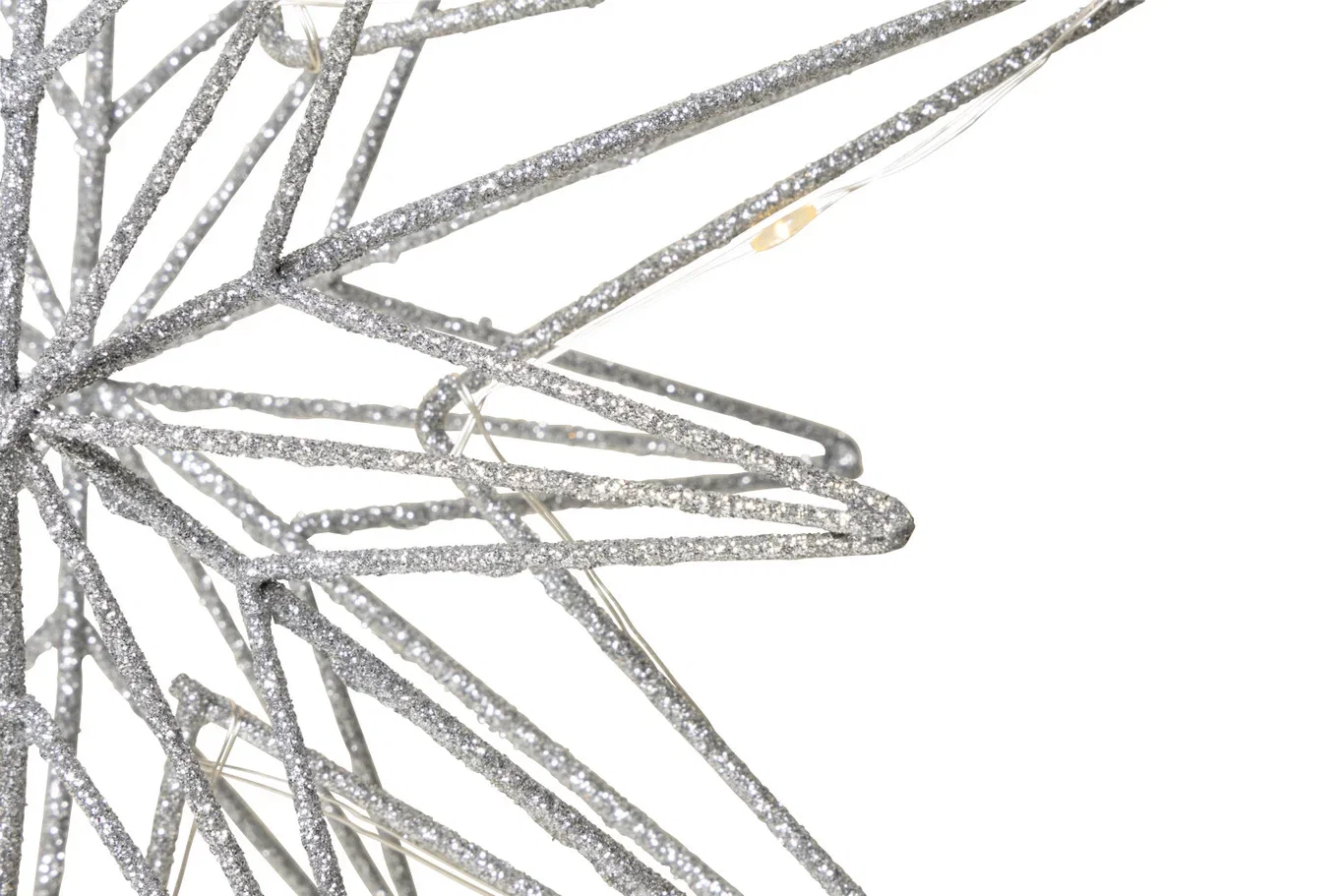 Juletrestjerne sølvglitter LED 10